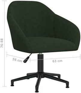 vidaXL Chaise pivotante de Salle à Manger Vert foncé Velours vidaXL Chaise pivotante de Salle à Manger Vert foncé Velours 7