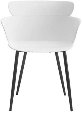 IDIMEX Lot de 4 chaises Catch pour Salle à Manger ou Cuisine au Design Retro avec Larges accoudoirs, Coque en Plastique Blanc et 4 Pieds en métal laqué Noir IDIMEX Lot de 4 chaises Catch pour Salle à Manger ou Cuisine au Design Retro avec Larges accoudoirs, Coque en Plastique Blanc et 4 Pieds en métal laqué Noir 4