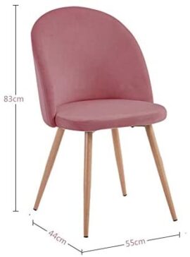 GOLDFAN Chaises de Salle à Manger Lot de 2 Velours Chaise de Cuisine Chaise Longue avec Pieds en métal pour Maison et Bureau, (Rose Foncé) GOLDFAN Chaises de Salle à Manger Lot de 2 Velours Chaise de Cuisine Chaise Longue avec Pieds en métal pour Maison et Bureau, (Rose Foncé) 2