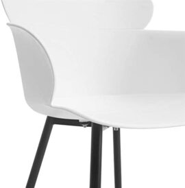 IDIMEX Lot de 4 chaises Catch pour Salle à Manger ou Cuisine au Design Retro avec Larges accoudoirs, Coque en Plastique Blanc et 4 Pieds en métal laqué Noir IDIMEX Lot de 4 chaises Catch pour Salle à Manger ou Cuisine au Design Retro avec Larges accoudoirs, Coque en Plastique Blanc et 4 Pieds en métal laqué Noir 8