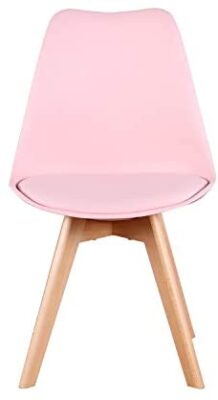 1 lot de 4 ou 6 chaises de salle à manger de couleur scandinave avec coussin en polyuréthane et pieds en hêtre (rose) 1 lot de 4 ou 6 chaises de salle à manger de couleur scandinave avec coussin en polyuréthane et pieds en hêtre (rose) 6