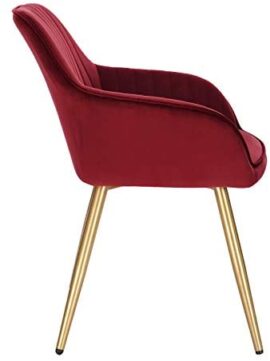 Lestarain Chaise de Salle à Manger(1 pièce) avec Dossier et Accoudoir,Chaise de Cuisine Moderne Fauteuil Scandinave Assise en Velours et Pieds en Métal,Bordeaux Lestarain Chaise de Salle à Manger(1 pièce) avec Dossier et Accoudoir,Chaise de Cuisine Moderne Fauteuil Scandinave Assise en Velours et Pieds en Métal,Bordeaux 9