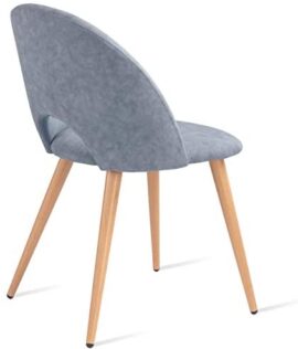 Mc Haus LUNA – Lot de 2 chaises salle à manger style nordique fauteuil salon siège rembourré en tissu couleur gris et pieds en métal à effet bois 49x46x76cm Mc Haus LUNA – Lot de 2 chaises salle à manger style nordique fauteuil salon siège rembourré en tissu couleur gris et pieds en métal à effet bois 49x46x76cm 5