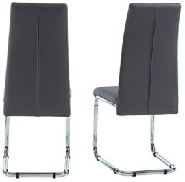 BAÏTA MARA02 Lot de 2 chaises, Simili, Gris, 54x42x101cm BAÏTA MARA02 Lot de 2 chaises, Simili, Gris, 54x42x101cm 6