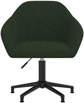 vidaXL Chaise pivotante de Salle à Manger Vert foncé Velours vidaXL Chaise pivotante de Salle à Manger Vert foncé Velours 2