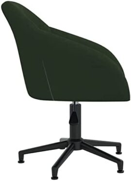 vidaXL Chaise pivotante de Salle à Manger Vert foncé Velours vidaXL Chaise pivotante de Salle à Manger Vert foncé Velours 3