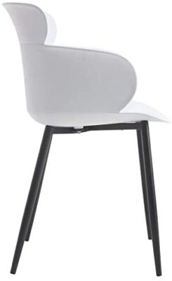 IDIMEX Lot de 4 chaises Catch pour Salle à Manger ou Cuisine au Design Retro avec Larges accoudoirs, Coque en Plastique Blanc et 4 Pieds en métal laqué Noir IDIMEX Lot de 4 chaises Catch pour Salle à Manger ou Cuisine au Design Retro avec Larges accoudoirs, Coque en Plastique Blanc et 4 Pieds en métal laqué Noir 5