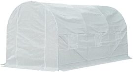 Outsunny Serre de Jardin Tunnel Surface Sol 9 m² 4,5L x 2l x 2H m châssis Tubulaire renforcé 18 mm 6 fenêtres Blanc Outsunny Serre de Jardin Tunnel Surface Sol 9 m² 4,5L x 2l x 2H m châssis Tubulaire renforcé 18 mm 6 fenêtres Blanc 4