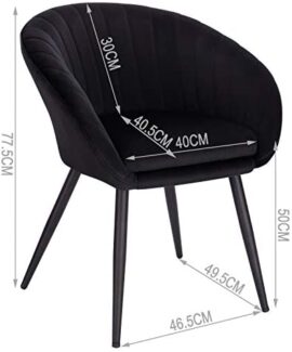 WOLTU 1 pièce Chaise de Salle à Manger rembourrée en Velours Pieds en métal,Chaise de réception Couleur Noir BH244sz-1 WOLTU 1 pièce Chaise de Salle à Manger rembourrée en Velours Pieds en métal,Chaise de réception Couleur Noir BH244sz-1 6