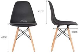 meihe Chaises Salle à Manger Lot de 4,Chaises de Cuisine-Chaise de Salle de Bureau/Style scandinave/Pieds en Bois de Hêtre Massif/Revêtement en Similicuir (noir-4pc) meihe Chaises Salle à Manger Lot de 4,Chaises de Cuisine-Chaise de Salle de Bureau/Style scandinave/Pieds en Bois de Hêtre Massif/Revêtement en Similicuir (noir-4pc) 3