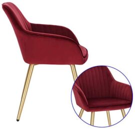 Lestarain Chaise de Salle à Manger(1 pièce) avec Dossier et Accoudoir,Chaise de Cuisine Moderne Fauteuil Scandinave Assise en Velours et Pieds en Métal,Bordeaux Lestarain Chaise de Salle à Manger(1 pièce) avec Dossier et Accoudoir,Chaise de Cuisine Moderne Fauteuil Scandinave Assise en Velours et Pieds en Métal,Bordeaux 4