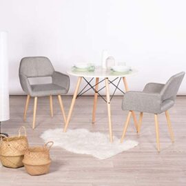 MEUBLE COSY Lot de 2 chaises de salle à manger fauteuils de style scandinave gris 56 x 56 x 78 cm MEUBLE COSY Lot de 2 chaises de salle à manger fauteuils de style scandinave gris 56 x 56 x 78 cm 2