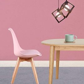 1 lot de 4 ou 6 chaises de salle à manger de couleur scandinave avec coussin en polyuréthane et pieds en hêtre (rose) 1 lot de 4 ou 6 chaises de salle à manger de couleur scandinave avec coussin en polyuréthane et pieds en hêtre (rose) 2