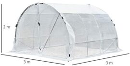 Outsunny Serre de Jardin Tunnel Surface Sol 9 m² 3L x 3l x 2H m châssis Tubulaire renforcé 25 mm Double Porte avec poignées Blanc Outsunny Serre de Jardin Tunnel Surface Sol 9 m² 3L x 3l x 2H m châssis Tubulaire renforcé 25 mm Double Porte avec poignées Blanc 3