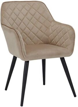 DUHOME Chaise Salle à Manger en Tissu (Velours) Design Retro Fauteuil avec Pieds en Metal sélection de Couleur 8058, Couleur:Beige, matière:Velours DUHOME Chaise Salle à Manger en Tissu (Velours) Design Retro Fauteuil avec Pieds en Metal sélection de Couleur 8058, Couleur:Beige, matière:Velours 8