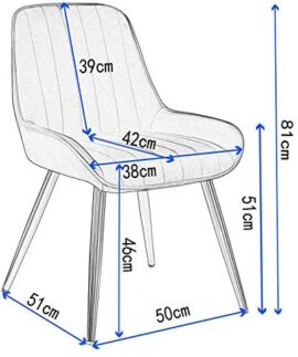 Lestarain Chaises de Salle à Manger Lot de 4 avec Dossier,Chaise de Cuisine Chaise de Salon Fauteuil Chaise Velours avec Pieds en Métal,Vert foncé Lestarain Chaises de Salle à Manger Lot de 4 avec Dossier,Chaise de Cuisine Chaise de Salon Fauteuil Chaise Velours avec Pieds en Métal,Vert foncé 7