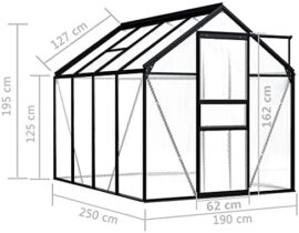 vidaXL Serre Tente Abri Plantes Serre à Fleurs Serre à Plantes Serre de Jardin Serre d’Extérieur Arrière-Cour Anthracite Aluminium 4,75 m² vidaXL Serre Tente Abri Plantes Serre à Fleurs Serre à Plantes Serre de Jardin Serre d’Extérieur Arrière-Cour Anthracite Aluminium 4,75 m² 5