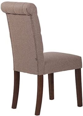 CLP Chaise De Salle A Manger Lisburn en Velours Ou Tissu I Piètement en Bois De CaoutchoucI Dossier Capitonné I Confort Et Stabilité, Couleur:Taupe, matière:Tissu CLP Chaise De Salle A Manger Lisburn en Velours Ou Tissu I Piètement en Bois De CaoutchoucI Dossier Capitonné I Confort Et Stabilité, Couleur:Taupe, matière:Tissu 4