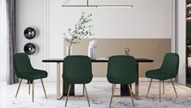 Wolmics Chaises de Salle à Manger Chaise Scandinave Velours Lot de 2 avec accoudoirs,Chaise Fauteuil Chaise Cuisine avec Pieds doré en Métal,Vert Foncé Wolmics Chaises de Salle à Manger Chaise Scandinave Velours Lot de 2 avec accoudoirs,Chaise Fauteuil Chaise Cuisine avec Pieds doré en Métal,Vert Foncé 2