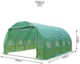 Serre de Jardin | Tunnel Serre de Jardin | Serre de Jardin Tunnel 12m2 en Acier galvanisé | Serre de Jardin maraichère Verte | Idéale pour Faire Pousser et protéger Vos Plantes en Toutes Saisons Serre de Jardin | Tunnel Serre de Jardin | Serre de Jardin Tunnel 12m2 en Acier galvanisé | Serre de Jardin maraichère Verte | Idéale pour Faire Pousser et protéger Vos Plantes en Toutes Saisons 2