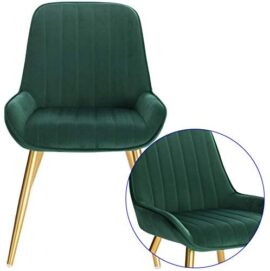 Lestarain Chaises de Salle à Manger Lot de 4 avec Dossier,Chaise de Cuisine Chaise de Salon Fauteuil Chaise Velours avec Pieds en Métal,Vert foncé Lestarain Chaises de Salle à Manger Lot de 4 avec Dossier,Chaise de Cuisine Chaise de Salon Fauteuil Chaise Velours avec Pieds en Métal,Vert foncé 4