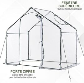 Outsunny Serre de Jardin Balcon terrasse Serre pour tomates 1,8L x 1,05l x 1,5H m Acier PVC imperméable Transparent Vert Outsunny Serre de Jardin Balcon terrasse Serre pour tomates 1,8L x 1,05l x 1,5H m Acier PVC imperméable Transparent Vert 5