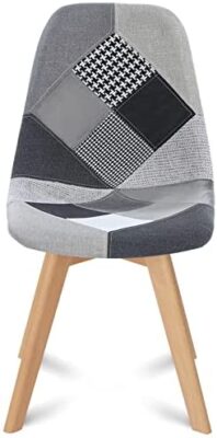 IDMarket – Lot de 6 chaises SARA Gris foncé x2, Gris Clair x2 et patchworks Noirs, Gris et Blancs IDMarket – Lot de 6 chaises SARA Gris foncé x2, Gris Clair x2 et patchworks Noirs, Gris et Blancs 4