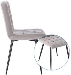 Lestarain Lot de 6 Chaises de Salle à Manger Rétro Chaises de Cuisine Chaises de Salon Rembourrée en Velours,Pieds en métal,Chaises avec Dossier Gris Clair Lestarain Lot de 6 Chaises de Salle à Manger Rétro Chaises de Cuisine Chaises de Salon Rembourrée en Velours,Pieds en métal,Chaises avec Dossier Gris Clair 5