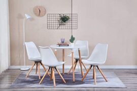 Injoy Life Lot de 6 chaises de salle à manger modernes en plastique avec pieds en bois massif et siège rembourré doux pour cuisine, comptoir, salon, salon – Chaises d’angle blanches Injoy Life Lot de 6 chaises de salle à manger modernes en plastique avec pieds en bois massif et siège rembourré doux pour cuisine, comptoir, salon, salon – Chaises d’angle blanches 8