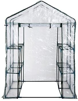 HOMCOM Serre de Jardin Balcon terrasse 4 étagères 143L x 143l x 195H cm Acier PVC imperméable Anti-UV Transparent Vert HOMCOM Serre de Jardin Balcon terrasse 4 étagères 143L x 143l x 195H cm Acier PVC imperméable Anti-UV Transparent Vert 6