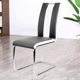 Lot de 6 Chaise de Salle à Manger Chaises de Maison en Forme d’arc à Dossier Unique pour Cuisine/Salle à Manger/Jardin (Noir-Blanc, 6) Lot de 6 Chaise de Salle à Manger Chaises de Maison en Forme d’arc à Dossier Unique pour Cuisine/Salle à Manger/Jardin (Noir-Blanc, 6) 7