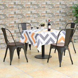 Costway Lot 4 Chaises Salle à Manger Empilable de Style Industriel en Acier Convient pour Bistrot,Cuisine,Bar,Café, Jardin,Balcon 52 x 44 x 84cm (L x l x H) Charge Max. 120kg (Marron) Costway Lot 4 Chaises Salle à Manger Empilable de Style Industriel en Acier Convient pour Bistrot,Cuisine,Bar,Café, Jardin,Balcon 52 x 44 x 84cm (L x l x H) Charge Max. 120kg (Marron) 5