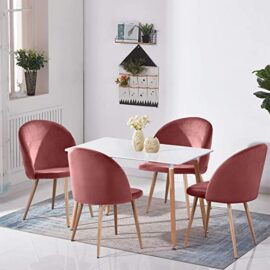 GOLDFAN Chaises de Salle à Manger Lot de 2 Velours Chaise de Cuisine Chaise Longue avec Pieds en métal pour Maison et Bureau, (Rose Foncé) GOLDFAN Chaises de Salle à Manger Lot de 2 Velours Chaise de Cuisine Chaise Longue avec Pieds en métal pour Maison et Bureau, (Rose Foncé) 7