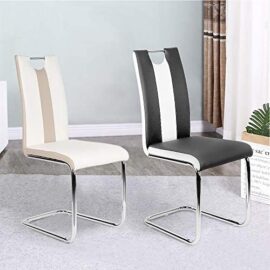 Lot de 6 Chaise de Salle à Manger Chaises de Maison en Forme d’arc à Dossier Unique pour Cuisine/Salle à Manger/Jardin (Noir-Blanc, 6) Lot de 6 Chaise de Salle à Manger Chaises de Maison en Forme d’arc à Dossier Unique pour Cuisine/Salle à Manger/Jardin (Noir-Blanc, 6) 8