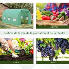 Outsunny Serre de Jardin Tunnel 4,5L x 2l x 2H m châssis Tubulaire Acier galvanisé renforcé 1,8 cm 6 fenêtres 1 Porte Vert Outsunny Serre de Jardin Tunnel 4,5L x 2l x 2H m châssis Tubulaire Acier galvanisé renforcé 1,8 cm 6 fenêtres 1 Porte Vert 7