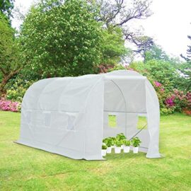 Outsunny Serre de Jardin Tunnel Surface Sol 9 m² 4,5L x 2l x 2H m châssis Tubulaire renforcé 18 mm 6 fenêtres Blanc Outsunny Serre de Jardin Tunnel Surface Sol 9 m² 4,5L x 2l x 2H m châssis Tubulaire renforcé 18 mm 6 fenêtres Blanc 2