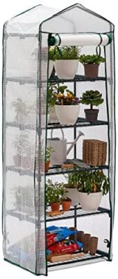 BRAMBLE Serre de Jardin/Balcon avec 5 Étagères Réglables & Bâche Robuste - Portable, Solide & Facile à Assembler - 193x69x49cm