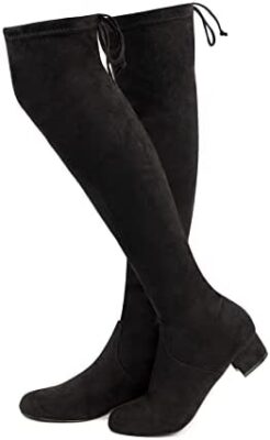 Bottes Haute Femme Knee High Boot Femme Cuissardes Elastique Talon Noir Marron Vert EU 35-43