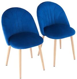 CO-Z 2 Chaises de Salle à Manger en Velours, Chaise de Cuisine Rembourrée en Velours, 2 Rétro Chaises en Tissu avec Pieds en Métal, Chaise Rembourré Scandinaves pour Maison Salon Chambre