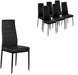 Chaises pour Salle a Manger, Lot de 6 Chaises de Salle a Manger Moderne (6, Noir)