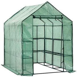 D4P Display4top Serre de Jardin PE Plastique Tente abri 143 x 216 x 195 cm,avec 8 étagères