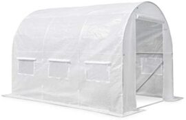 Garden Point La Serre en Polyéthylène 3 x 2 x 2 m Tunnel serre de jardin avec Cadre en Acier Galvanisé de la Circonférence 25mm (Blanc) Garden Point La Serre en Polyéthylène 3 x 2 x 2 m Tunnel serre de jardin avec Cadre en Acier Galvanisé de la Circonférence 25mm (Blanc)