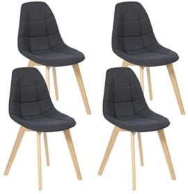 IDMarket - Lot de 4 chaises Gaby Grises en Tissu pour Salle à Manger