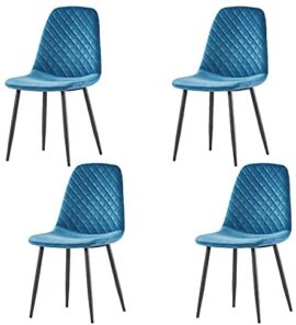 JYMTOM Lot de 4 Chaises en Velours de Salle à Manger avec Pieds en Métal de Style Moderne (Bleu Claire) JYMTOM Lot de 4 Chaises en Velours de Salle à Manger avec Pieds en Métal de Style Moderne (Bleu Claire)