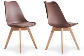 Life Interiors Lorenzo – Chaise Scandinave – Assise Rembourrée – Salle à Manger, Cuisine, Chambre (Marron, 4) Life Interiors Lorenzo – Chaise Scandinave – Assise Rembourrée – Salle à Manger, Cuisine, Chambre (Marron, 4)