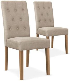 Lot de 2 chaises Cecil Tissu Beige Lot de 2 chaises Cecil Tissu Beige