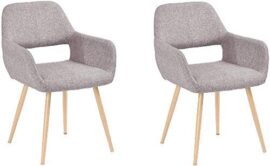 MEUBLE COSY Lot de 2 chaises de salle à manger fauteuils de style scandinave gris 56 x 56 x 78 cm