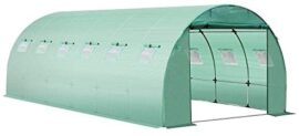 Outsunny Bâche de Rechange Serre Tunnel 18 m², bâche dim. 6L x 3l x 2H m PE Anti-UV imperméable 12 fenêtres + Porte Enroulable zippée Vert Outsunny Bâche de Rechange Serre Tunnel 18 m², bâche dim. 6L x 3l x 2H m PE Anti-UV imperméable 12 fenêtres + Porte Enroulable zippée Vert