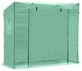 Outsunny Serre de Jardin 200L x 77l x 170H cm Acier PE Haute densité 140 g/m² Anti-UV avec Porte zippée déroulante et fenêtres Vert