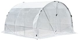 Outsunny Serre de Jardin Tunnel Surface Sol 9 m² 3L x 3l x 2H m châssis Tubulaire renforcé 25 mm Double Porte avec poignées Blanc Outsunny Serre de Jardin Tunnel Surface Sol 9 m² 3L x 3l x 2H m châssis Tubulaire renforcé 25 mm Double Porte avec poignées Blanc